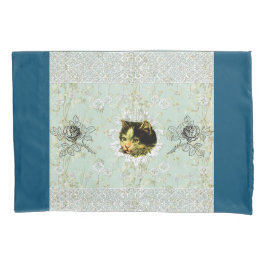 Funda De Cojín Retro de cosecha colorida con encaje y flores