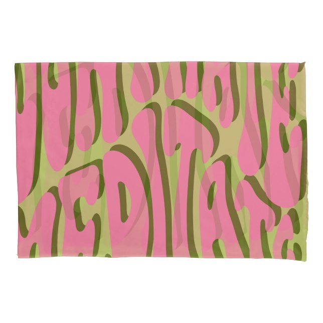 Funda De Cojín Retro de los años 70: Poster motivacional 'Meditat (Anverso)