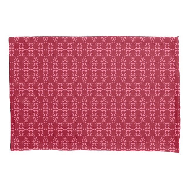Funda De Cojín Retro de patrón de ornamento geométrico rojo (Anverso)
