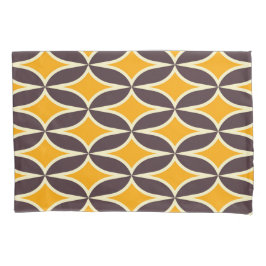 Funda De Cojín Retro geometric pattern yellow and brown leaf