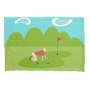 Funda De Cojín Retro Golfer Pillowcase