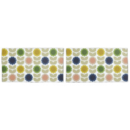 Funda De Cojín Retro Groovy Summer Flowers Stems