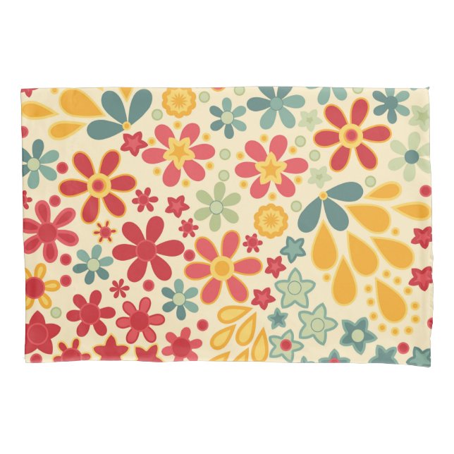 Funda De Cojín Retro. Motivos florales (Anverso)