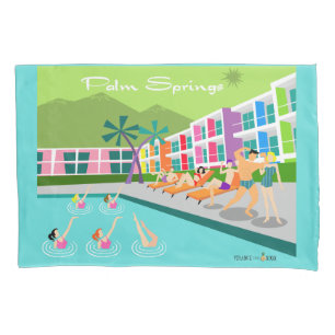 Funda De Cojín Retro Palm Springs Hotel Pillowcase