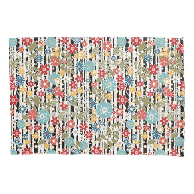 Funda De Cojín Retro, retro floral (Anverso)