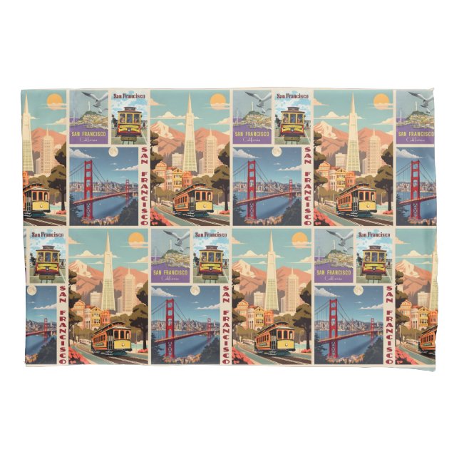 Funda De Cojín Retro San Francisco Patchwork (Anverso)