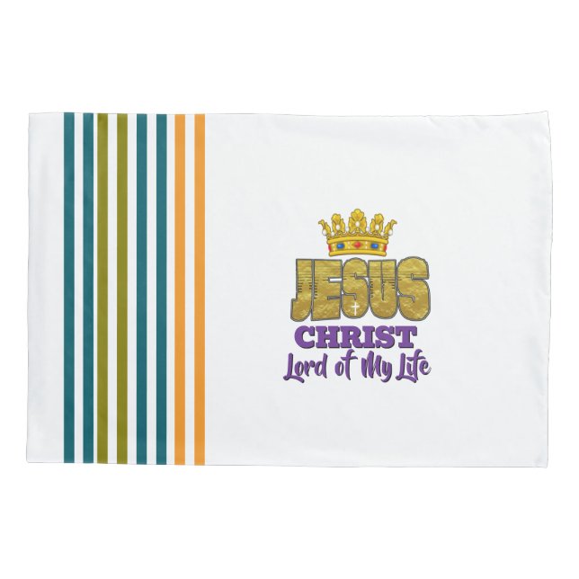 Funda De Cojín Rey Jesús Señor De Mi Vida Blanco Cristiano (Reverso)