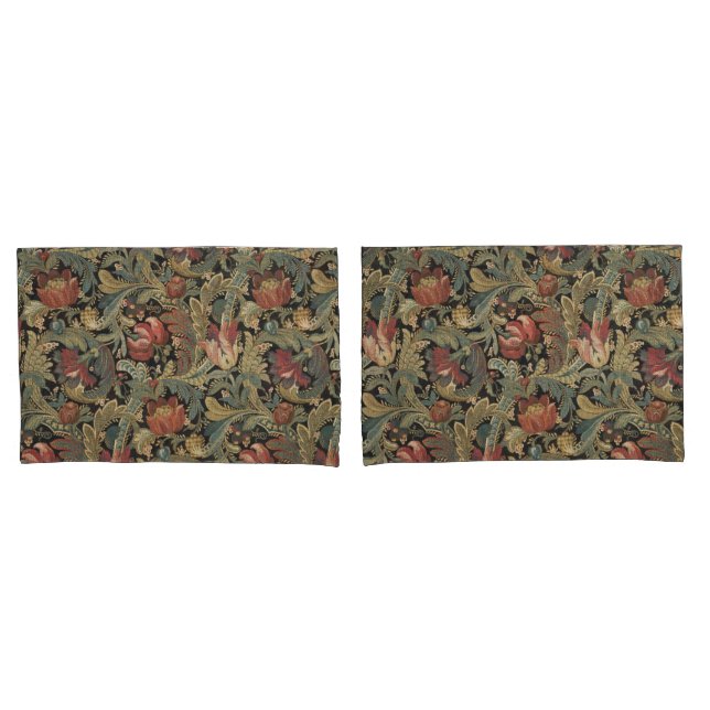 Funda De Cojín Rich Floral Tapestry Brocade Antiguo Clásico (Anverso - Set)
