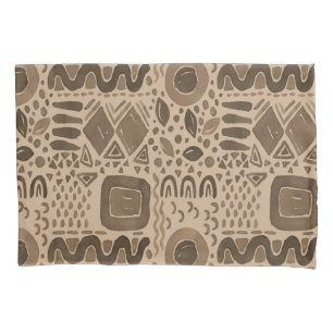 Funda De Cojín Ritmos terrestres- Patrón étnico africano en marró