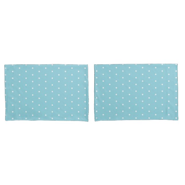 Funda De Cojín Robin Egg Blue with White Dots Standard (Anverso - Set)