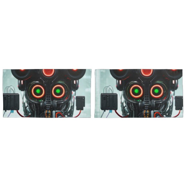 Funda De Cojín Robot 3 almohadas king 2 pares laterales (Anverso - Set)