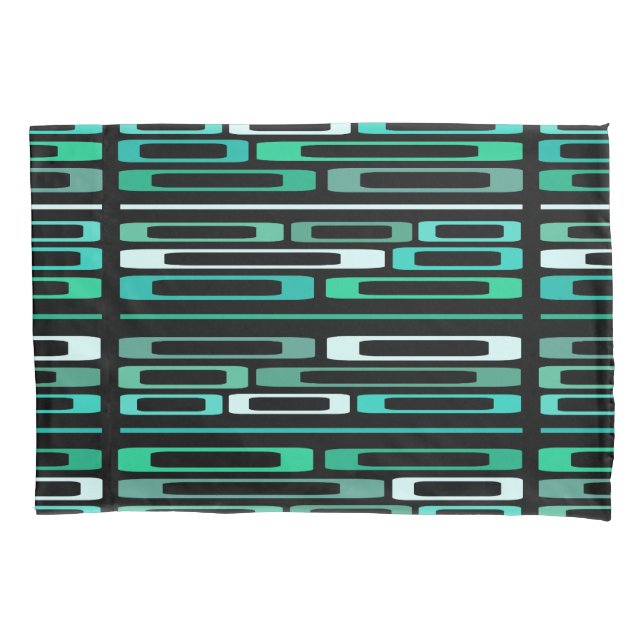 Funda De Cojín Rocas planas retro de mediados de siglo turquesa n (Anverso)