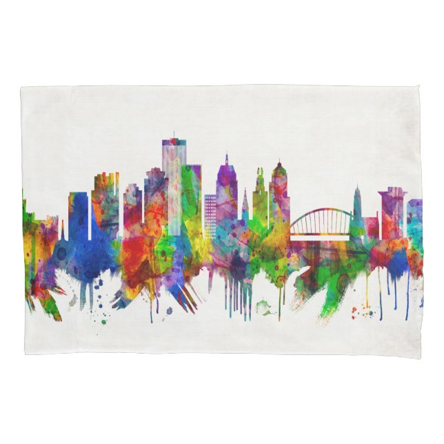 Funda De Cojín Rochester New York Skyline (Anverso)