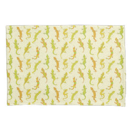 Funda De Cojín Rock Climbing Geckos en amarillo - patrón sin fisu