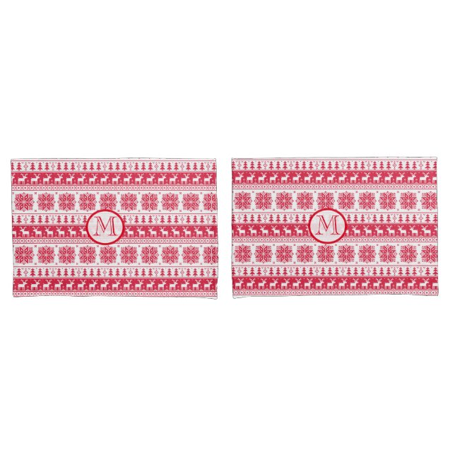 Funda de cojín roja de Navidad (Anverso - Set)