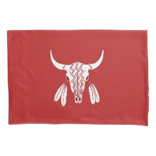 Funda De Cojín Rojo Fantasma Danza Búfalo caja de almohadas están