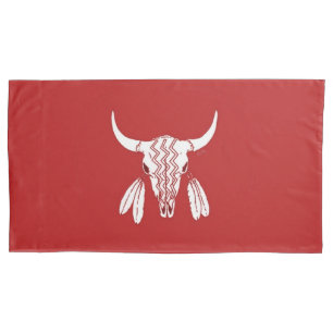 Funda De Cojín Rojo Fantasma Danza Búfalo King