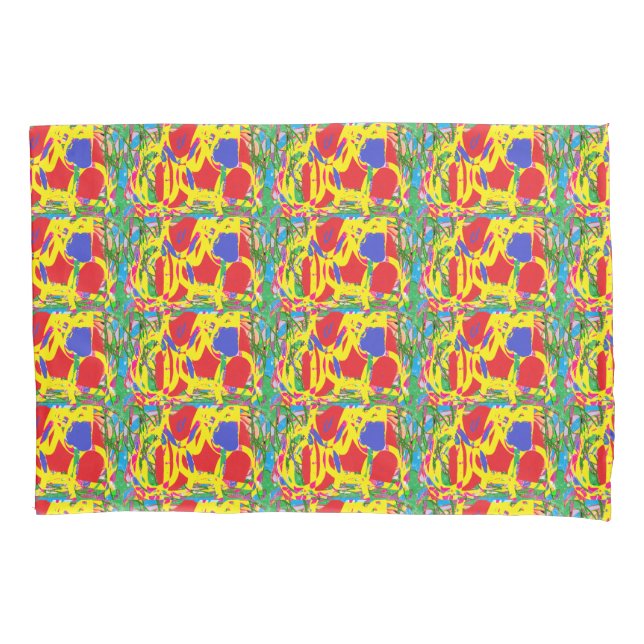 Funda De Cojín Rojo y amarillo (Anverso)