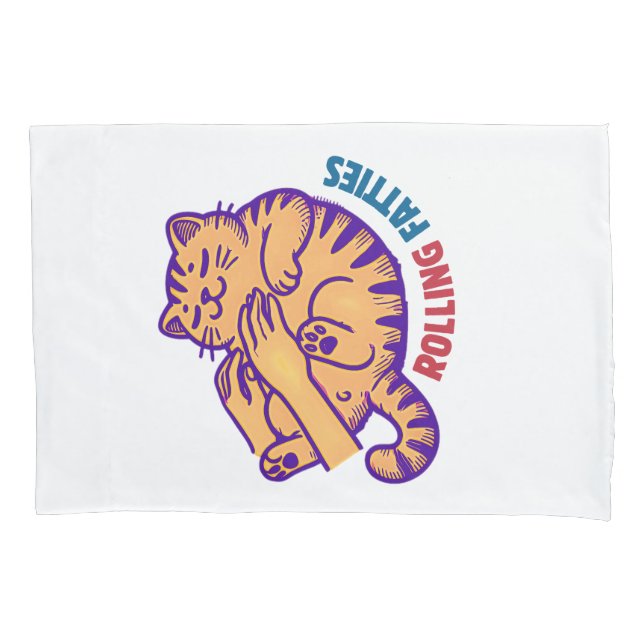 Funda De Cojín Rolling Fatties Cat Gracioso Corte Cat Lover Kitte (Anverso)