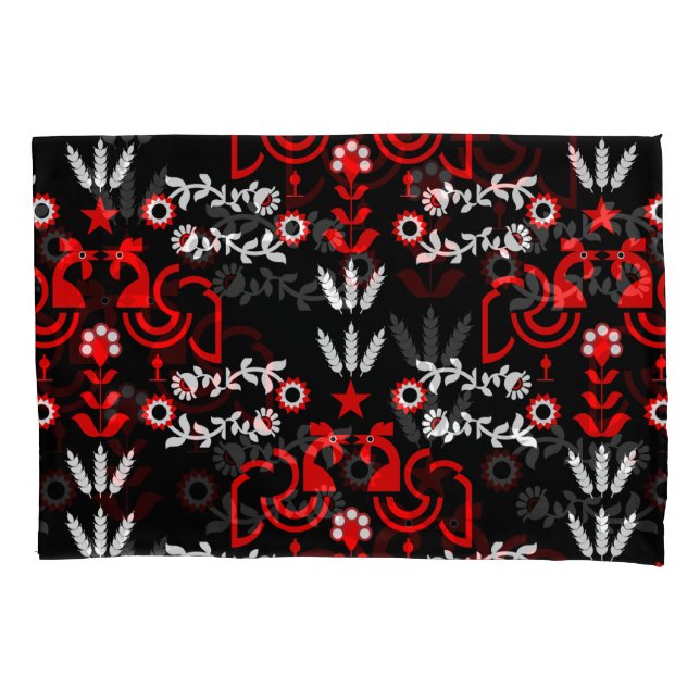 Funda De Cojín Rooster Cockerel Scandinavian Folk Art (Anverso-izquierdo)