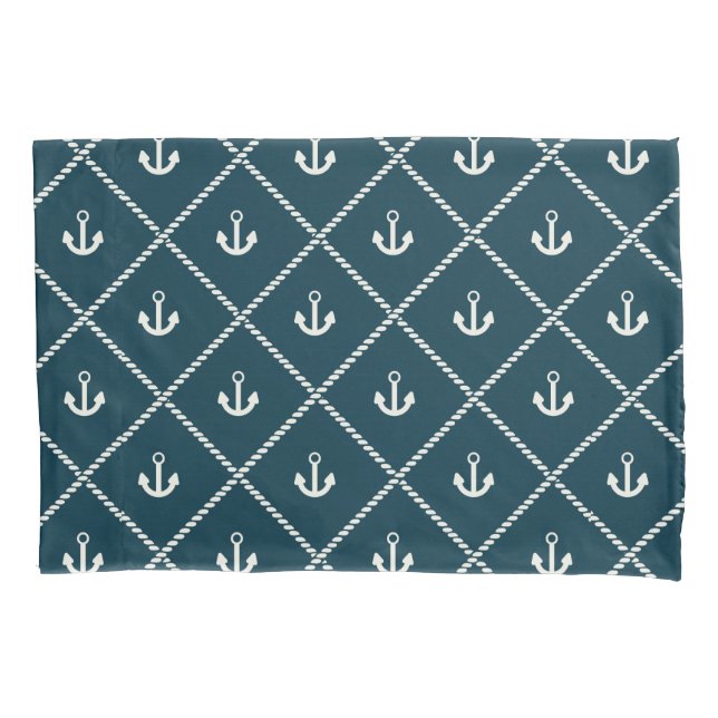 Funda De Cojín Ropa De Armada Y Patrón De Anclaje (Anverso-izquierdo)