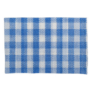Funda De Cojín Ropa de comedor de color azul-blanco.