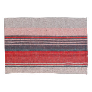 Funda De Cojín Ropa de rayas rojas: Textura de cintura