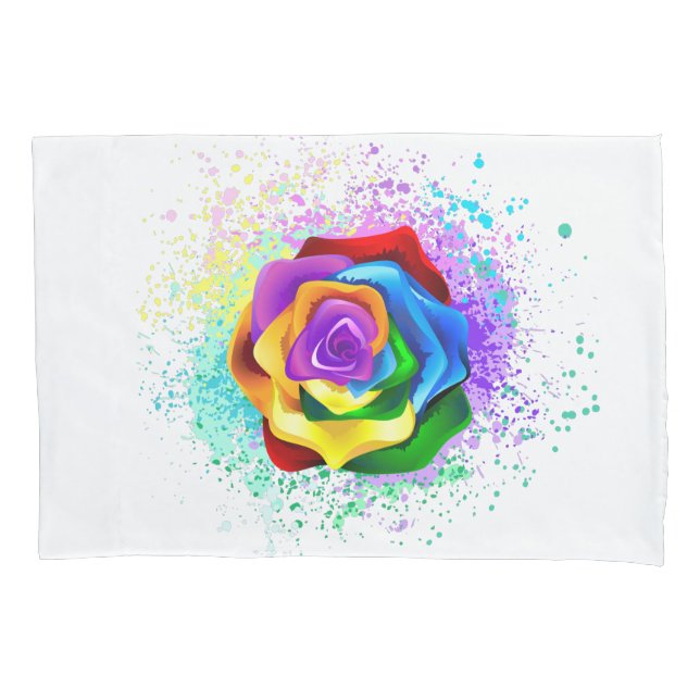 Funda De Cojín Rosa Arcoíris Colorida (Anverso-izquierdo)