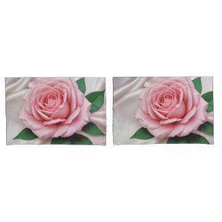 Funda De Cojín Rosa de almohada y seda