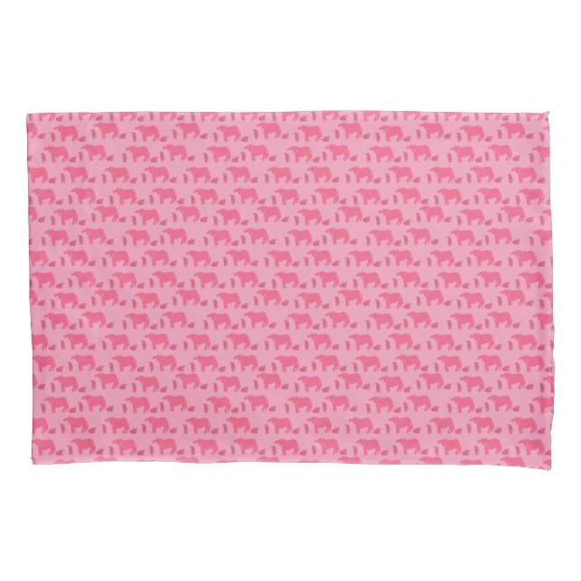 Funda de cojín rosa desolada para vacas y terneros (Anverso)