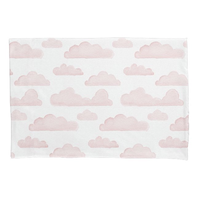Funda De Cojín Rosa Dreamtime Watercolor Clouds Pillowcase (Anverso-izquierdo)