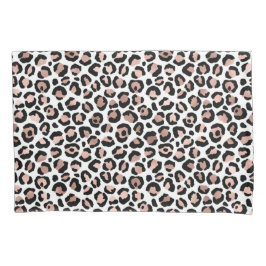 Funda De Cojín Rosa Gold Black Leopard impresión cheetah trendy