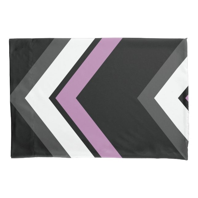 Funda De Cojín Rosa, negro, gris y Chevron blanco (Anverso)