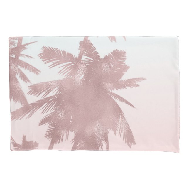 Funda De Cojín Rosa Palmeras Rosa Playa Moda de Palmeras Ombre (Anverso)