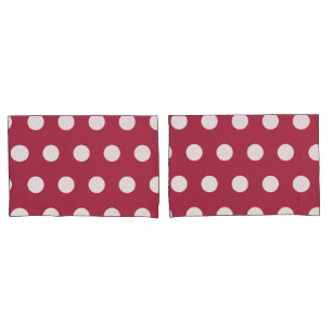Funda De Cojín Rosa Profunda Bastante Geométrica Puntos Blancos