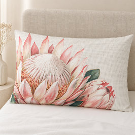 Funda De Cojín Rosa Rosado Blanco Romántico Floral Acuarela