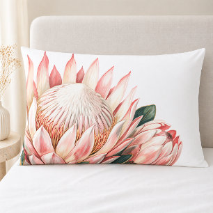 Funda De Cojín Rosa Rubor Blanco Romántico Floral Acuarela