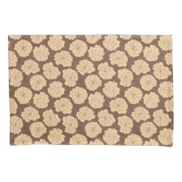 Funda De Cojín Rosas barrocos de nogal marrón - sin costuras.