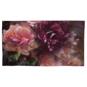 Funda De Cojín Rosas Borgoña De Vintage Pintados Al Estilo Holand