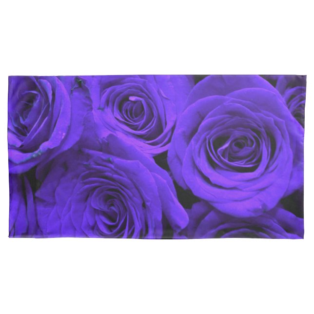 Funda De Cojín Rosas púrpura azul Veri peri periwinkle (Anverso-izquierdo)