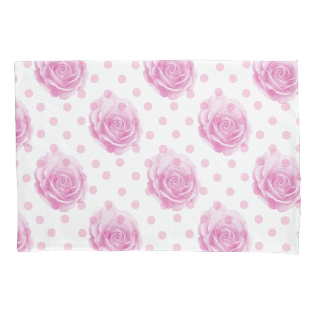 Funda De Cojín rosas rosadas de bonito (Anverso)