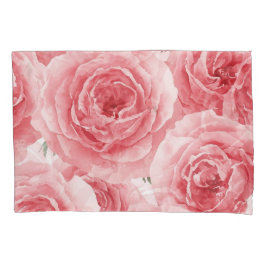Funda De Cojín Rosas Rosadas Patrón Floral Acuarela Pétalo