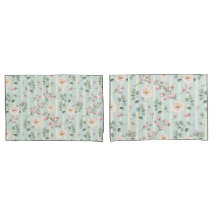 Rosas rosadas Rayas azules y blancas