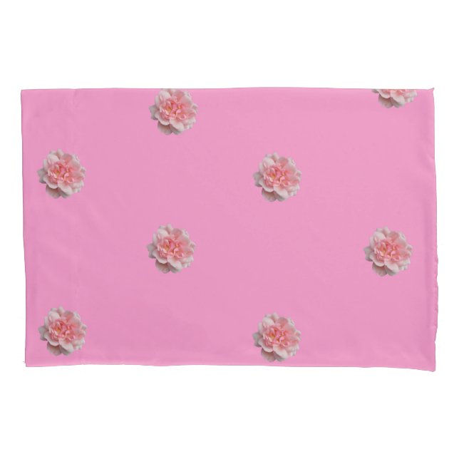 Funda De Cojín Rosas rosas rosas rosadas inversibles (Anverso)