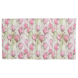 Funda De Cojín Rosebudos de color de agua rosa de Rubor