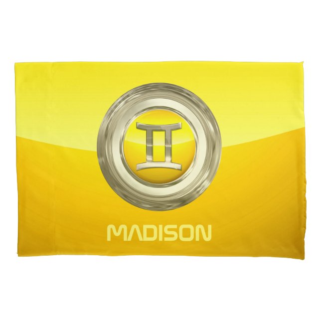 Funda De Cojín Rótulo del zodiaco de los géminis (Anverso)