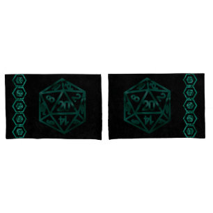 Funda De Cojín RPG Dice   Esmeralda Fantasía Tabletop Retro Gamer