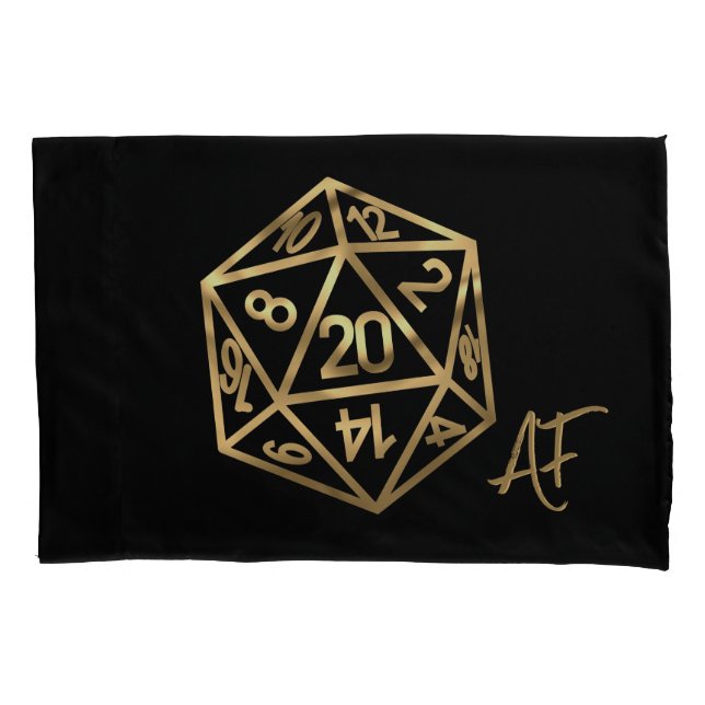Funda De Cojín RPG Dice | Fantasía de oro Tabletop Retro PnP Game (Anverso)