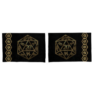 Funda De Cojín RPG Dice   Fantasía de oro Tabletop Retro PnP Game