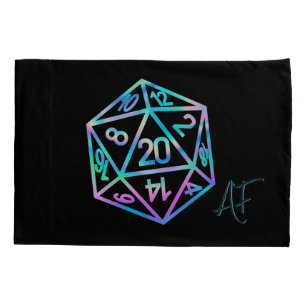 Funda De Cojín RPG Dice Holo Fantasy Retro Tabletop PnP Gamer